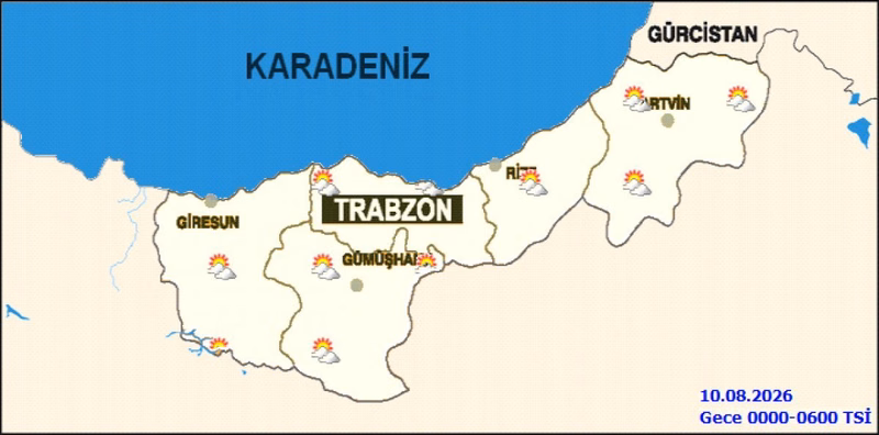 Trabzon'da Sağanak Yağış Uyarısı: 5 Günlük Hava Durumu Tahmini - Görsel 1
