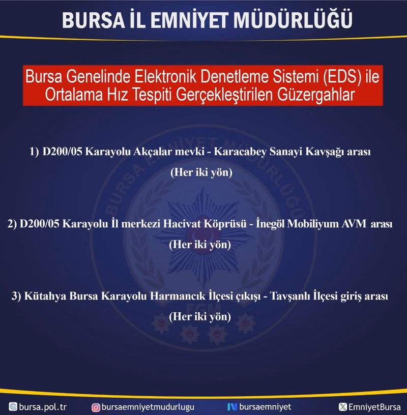 Bursa Emniyet Müdürlüğü'nden Radar ve EDS Denetim Duyurusu - Görsel 2