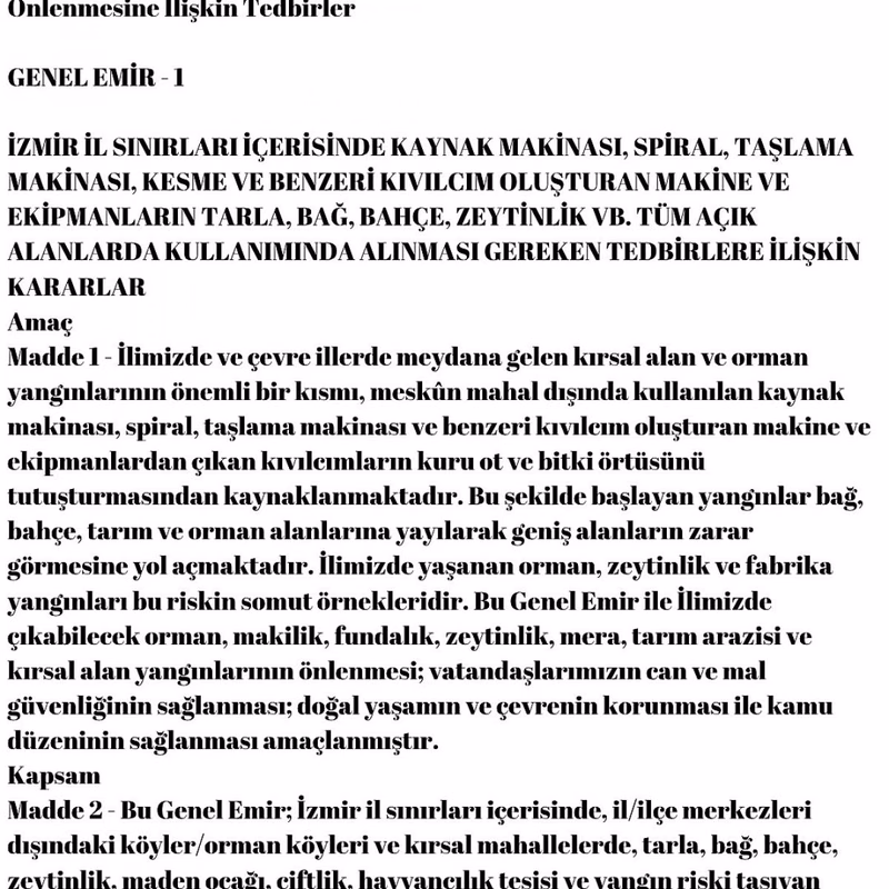 İzmir Valiliği'nden açık alanda kıvılcım çıkaran ekipmanlara yönelik yeni kararlar - Görsel 1