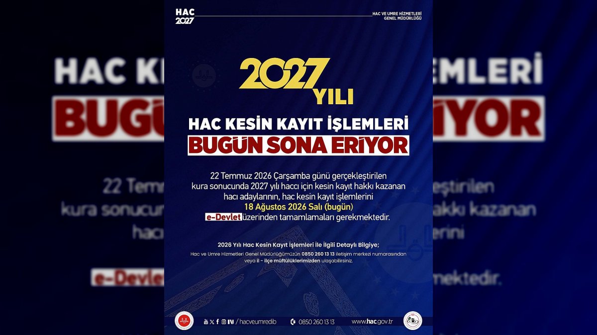 2027 Yılı Hac Kesin Kayıt İşlemleri İçin Bugün Son Gün