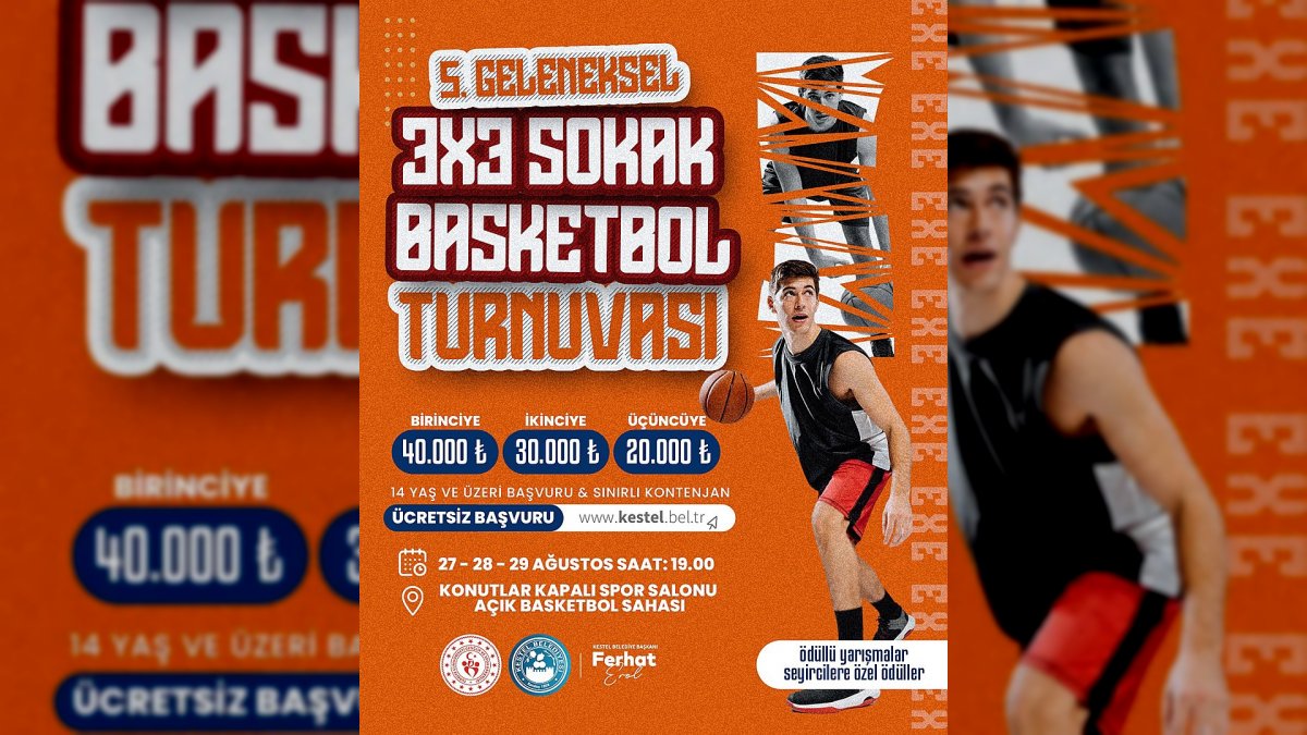 Kestel'de 3x3 Sokak Basketbol Turnuvası Heyecanı Başlıyor