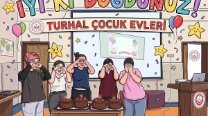 Tokat'ta Çocuk Evleri Sitesi'nde Kalan Kızlardan Doğum Günü Sürprizi