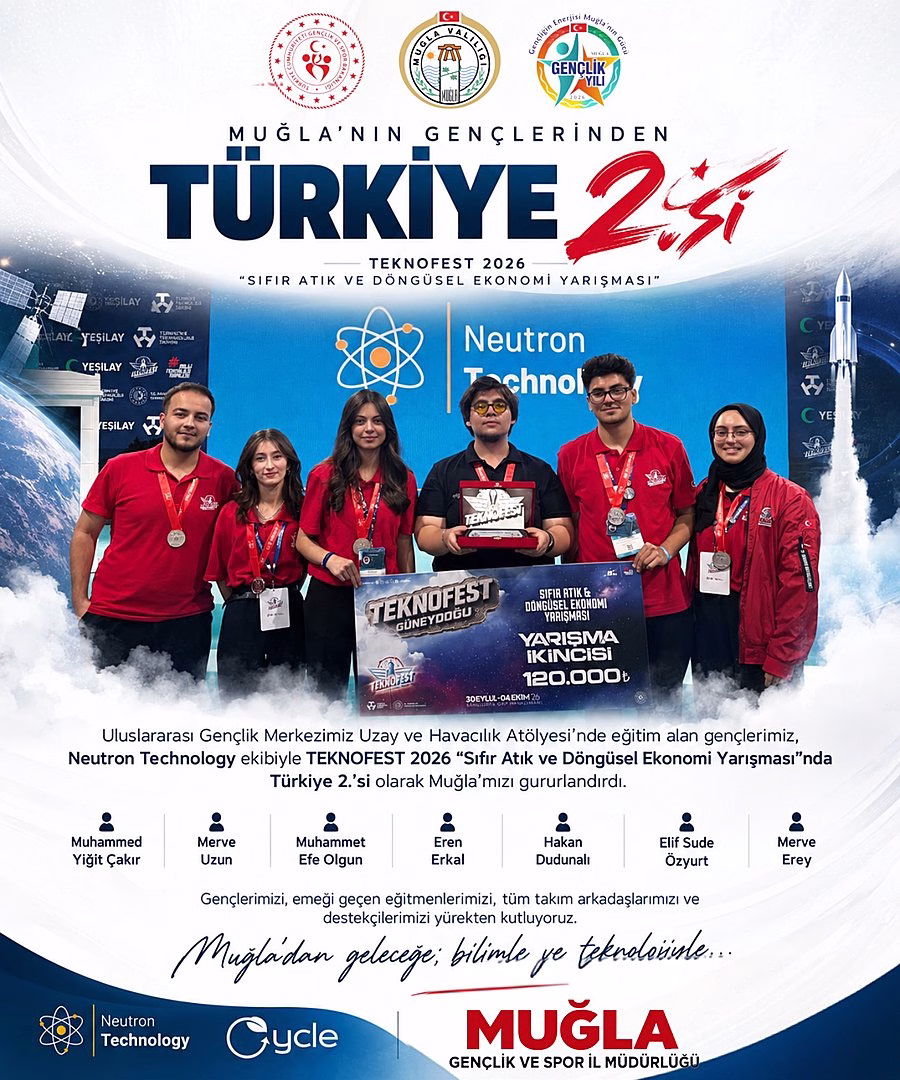 Muğlalı Gençler TEKNOFEST'te Türkiye İkincisi Oldu